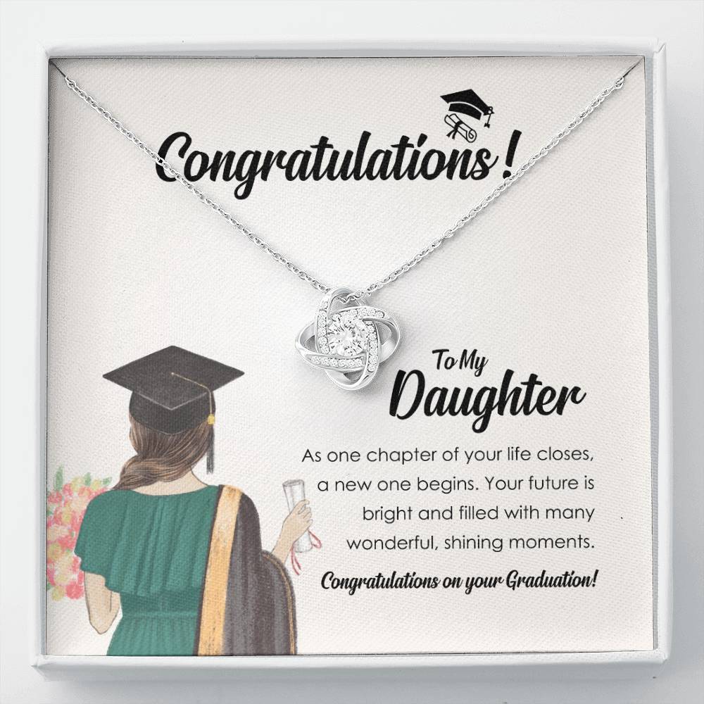 Graduation Necklace Gift for Daughter With Message Card