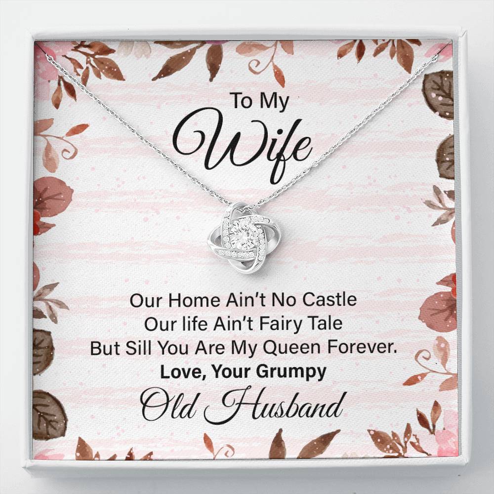 Wife Necklace Gift from Grumpy Old Husband with Note