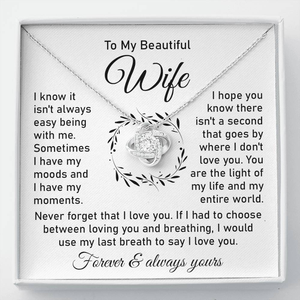 Necklace Gift for Wife With Deep Love Message Card