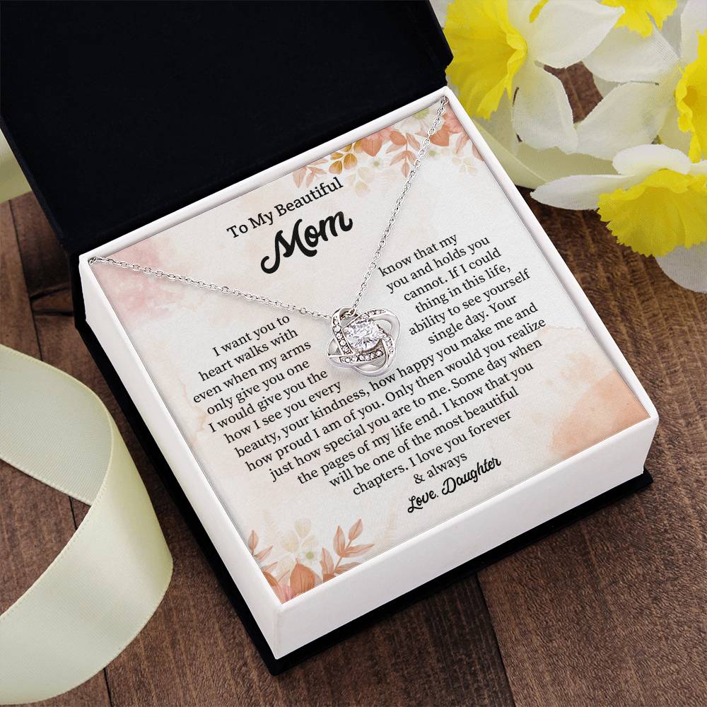 Daughter to Mom Gift Necklace with Message Card