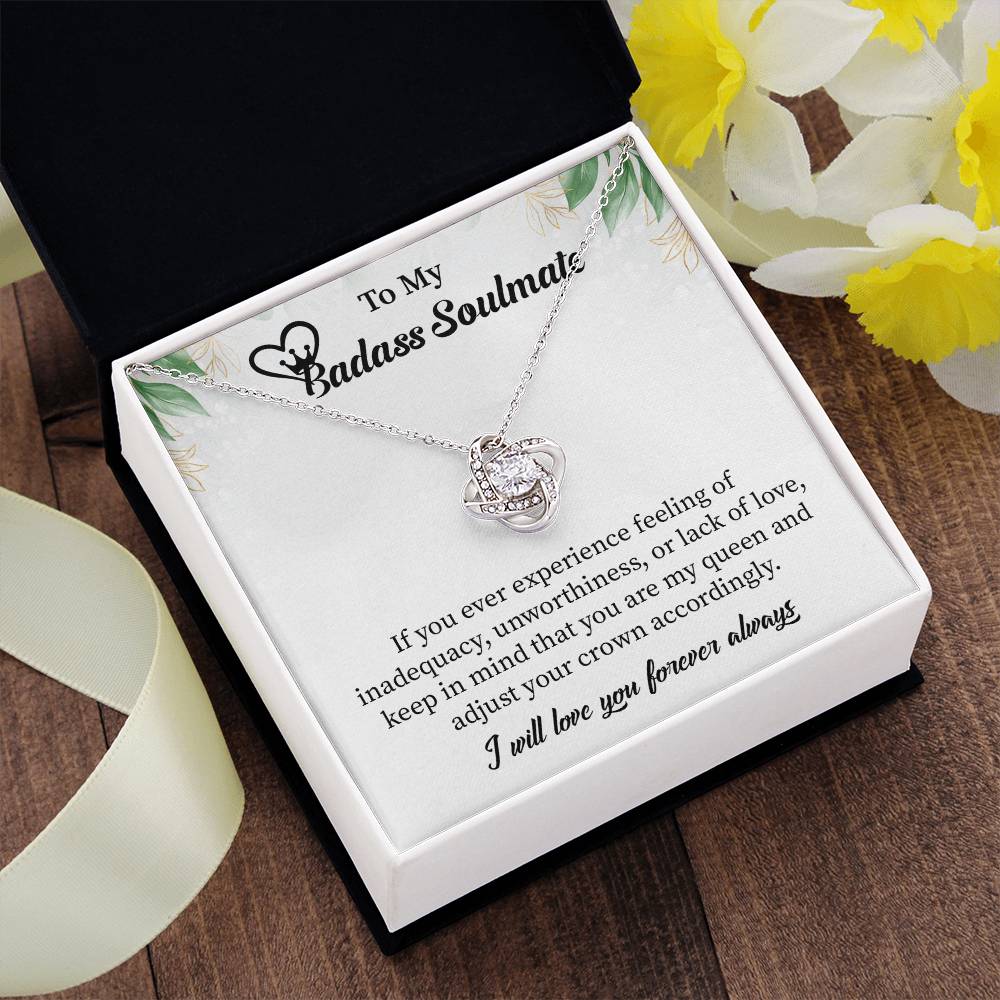 badass Soulmate Necklace Gift for Her – Message Card