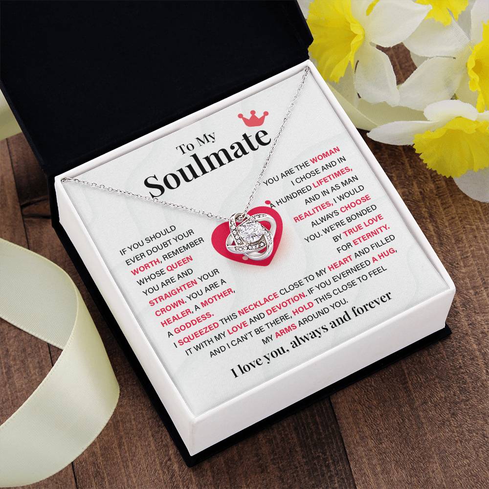 Soulmate Gift Necklace for Her – Message Card Included