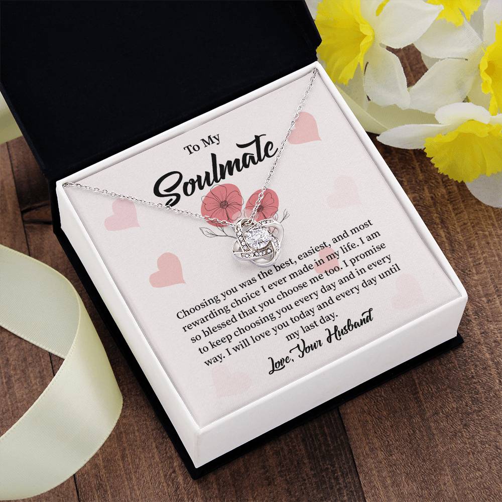 Soulmate Necklace from Husband with Message Card
