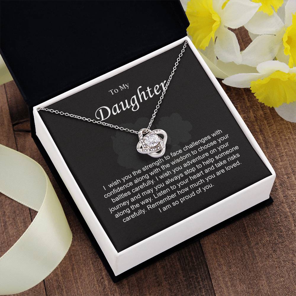 To My Daughter Necklace with Inspirational Note