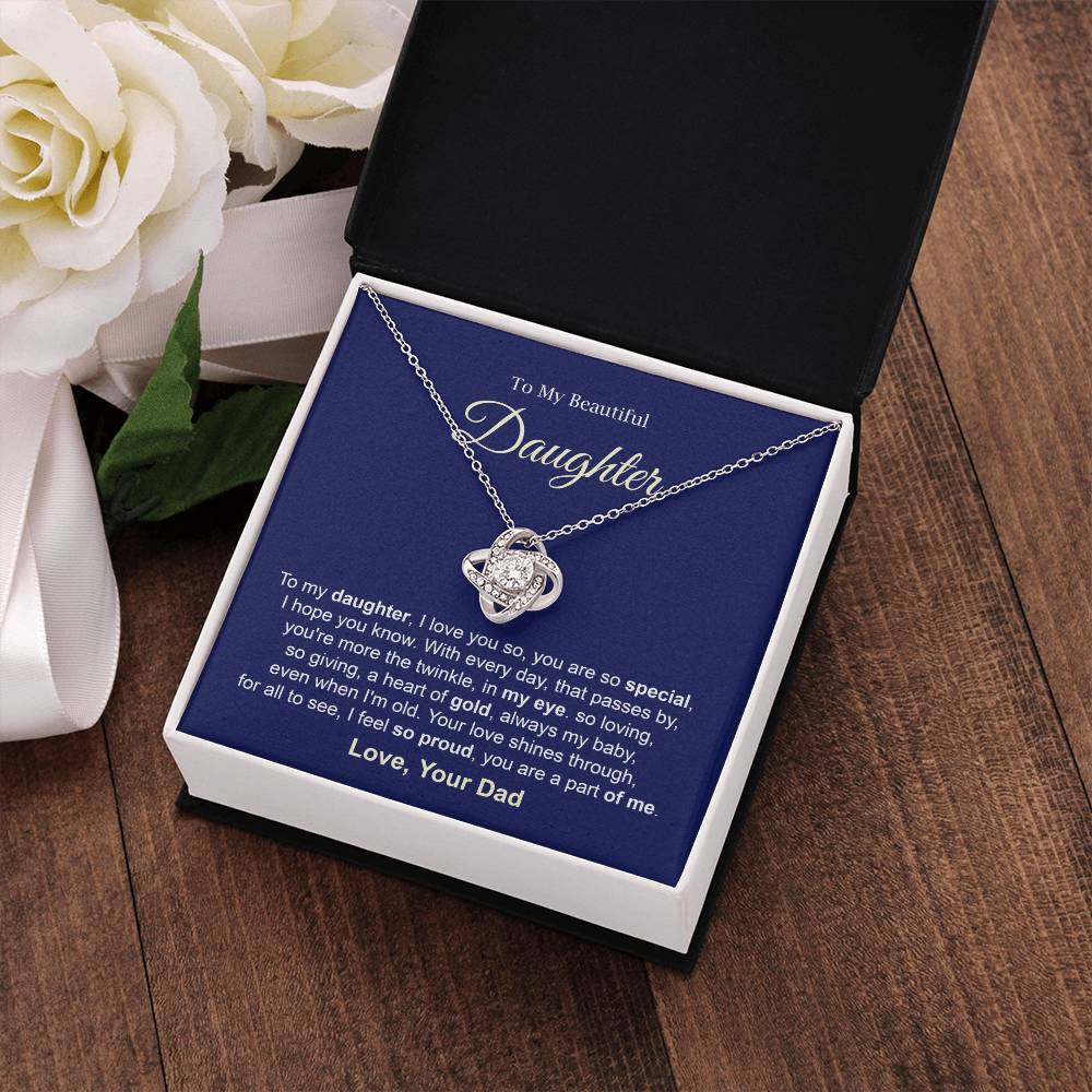 Daughter Necklace Gift from Dad with Sweet Message
