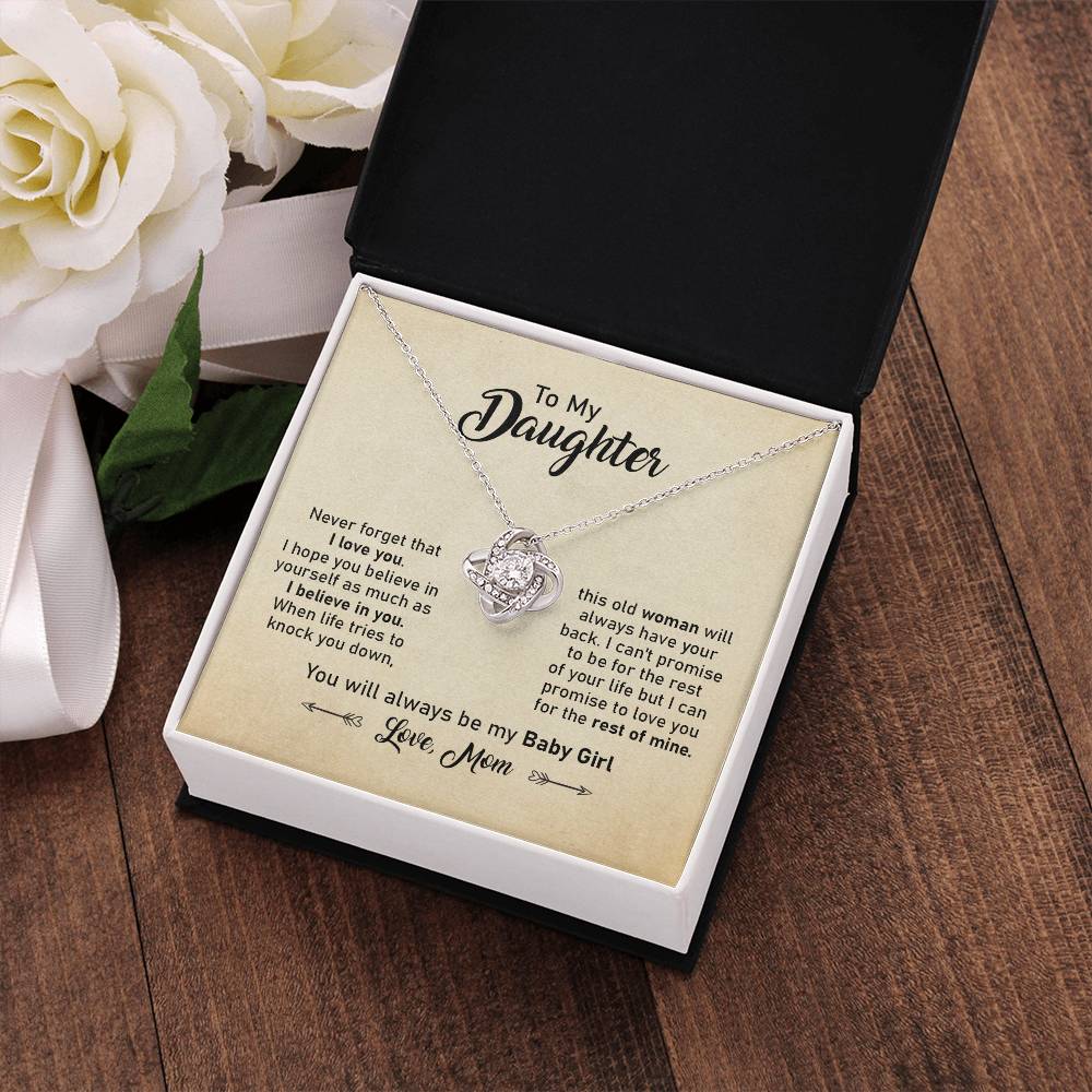Daughter Necklace Gift from Mom with Inspirational Card