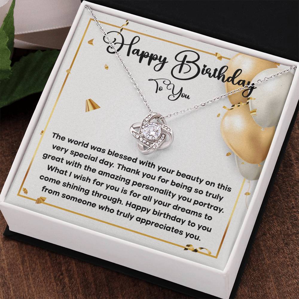 Birthday Necklace Gift for Her – Heartfelt Message Card