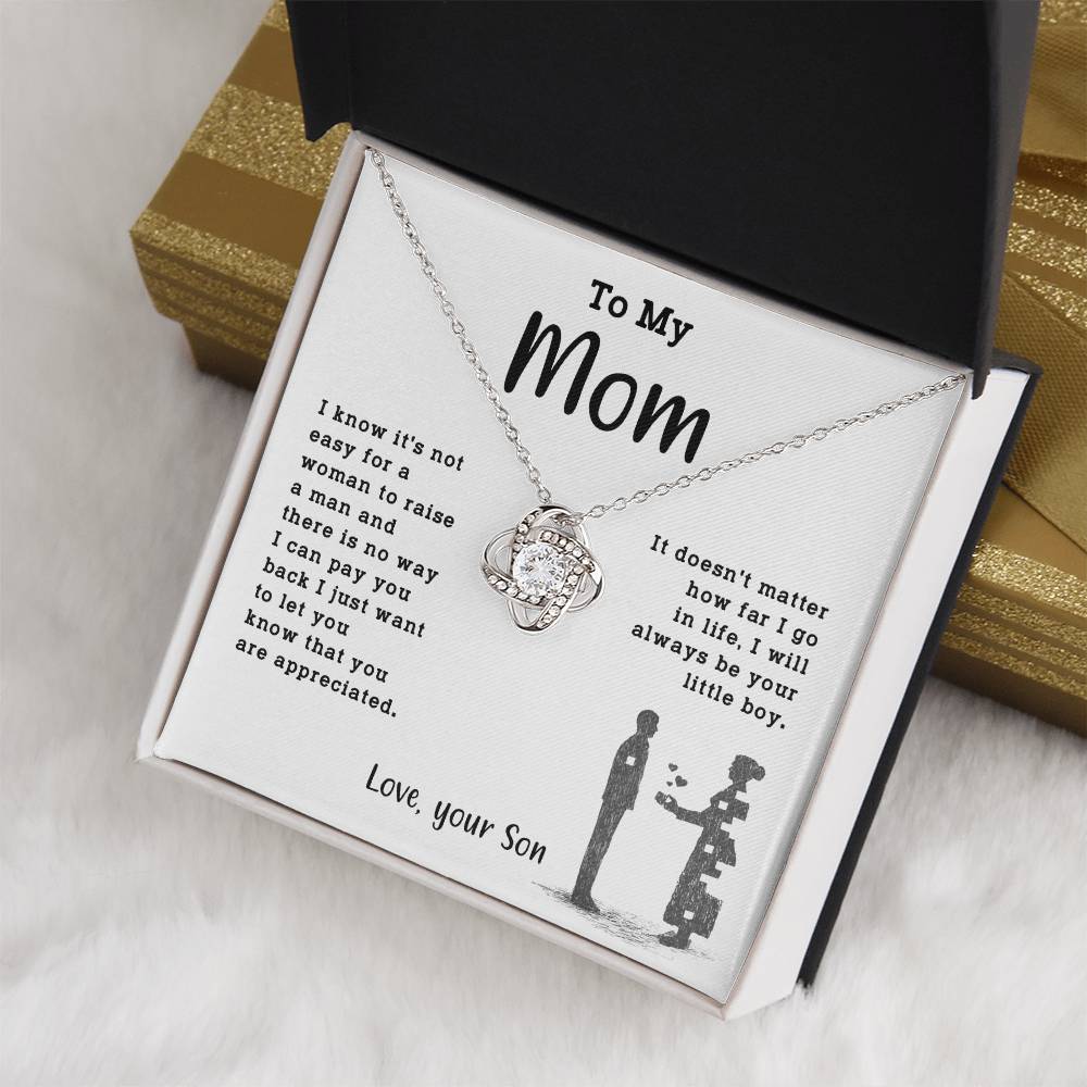 Necklace Gift for Mom From Son With Message & Jewelry Box