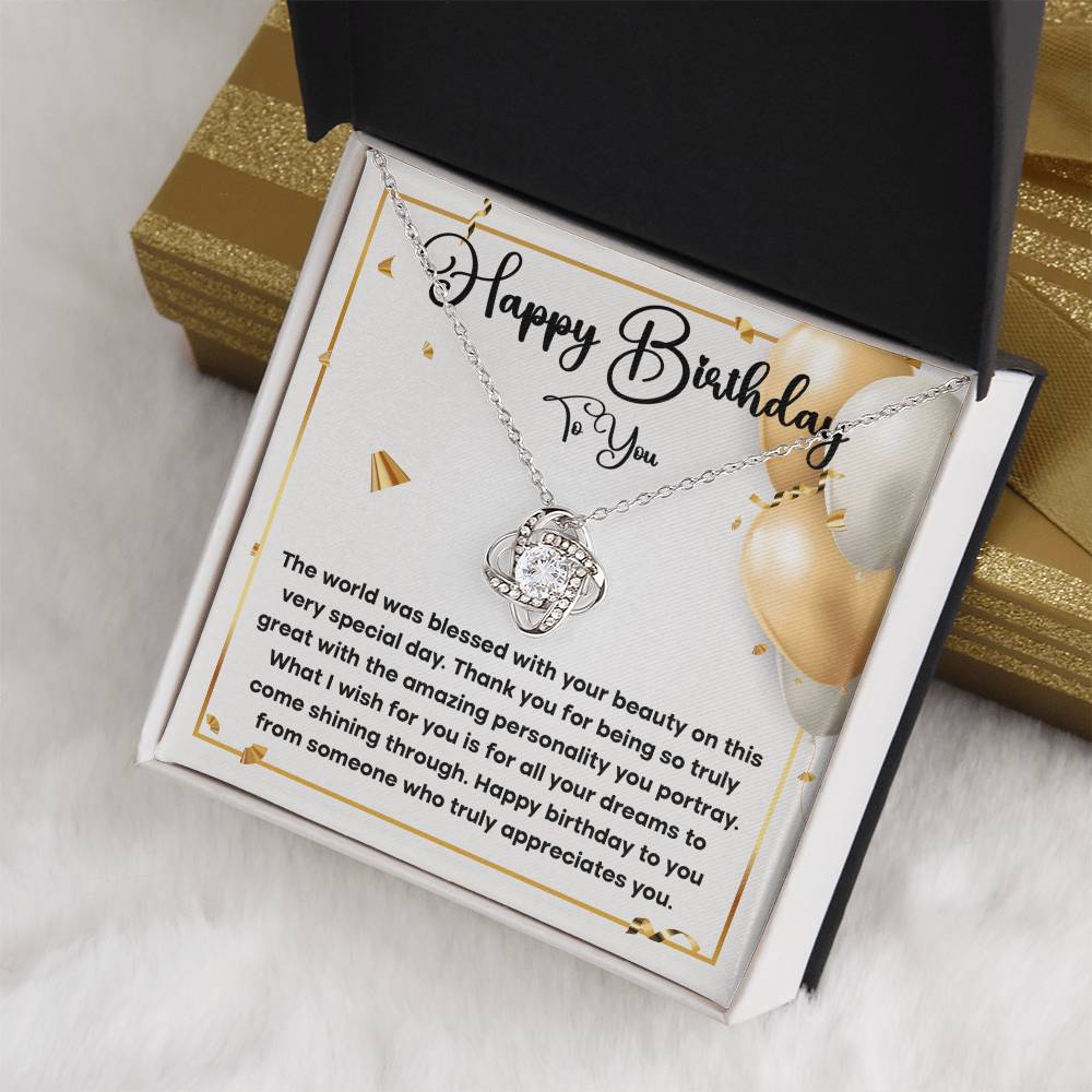 Birthday Necklace Gift for Her – Heartfelt Message Card