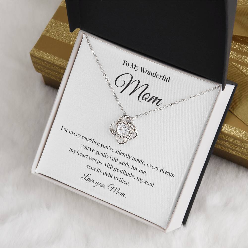 Necklace Gift for Wonderful Mom With Love Knot Pendant