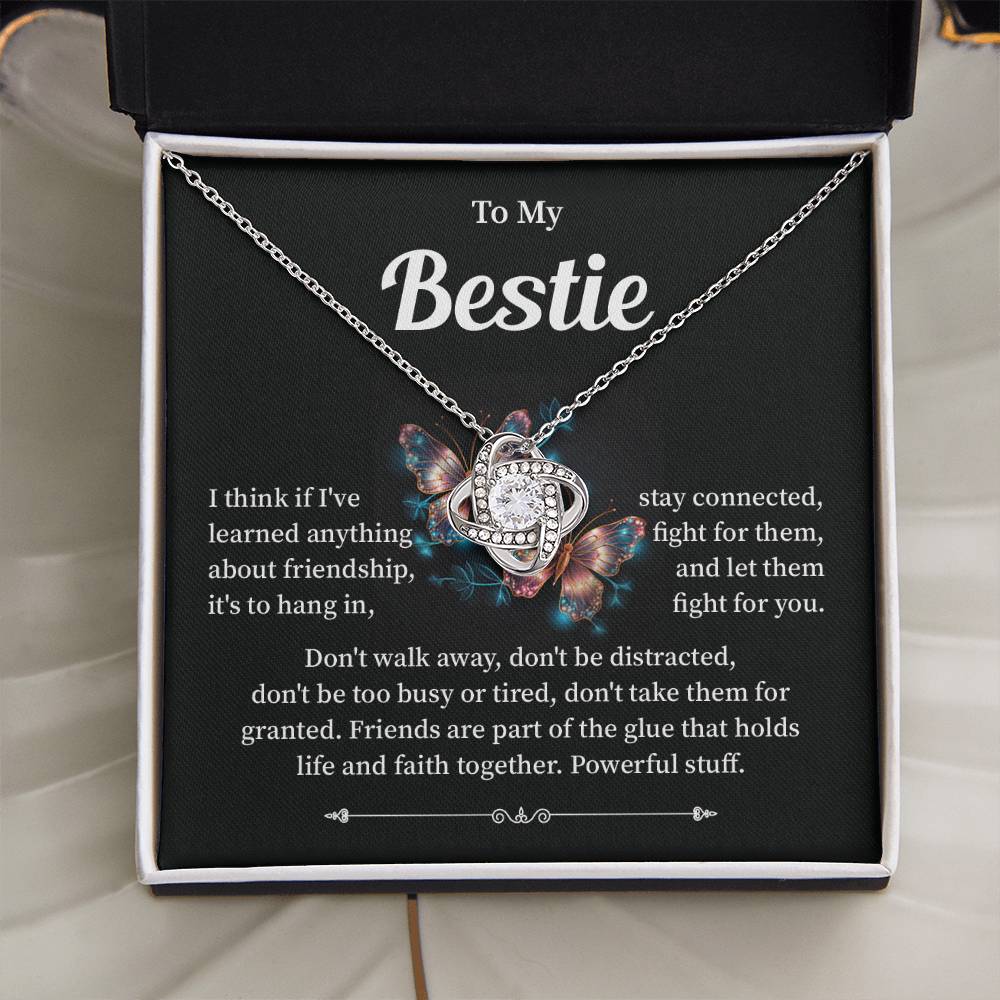Bestie Necklace Gift with Heartfelt Message Card for Friends
