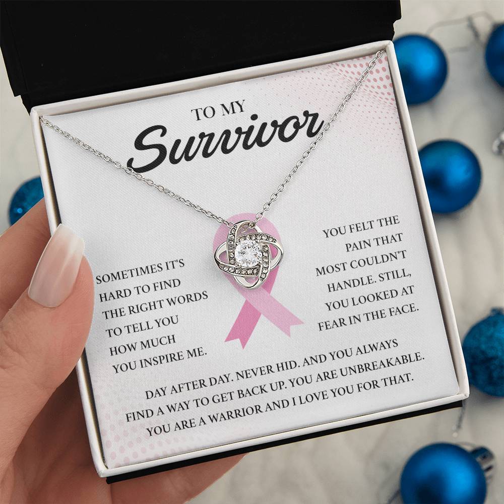 Breast Cancer Survivor Necklace – Warrior Gift with Pendant