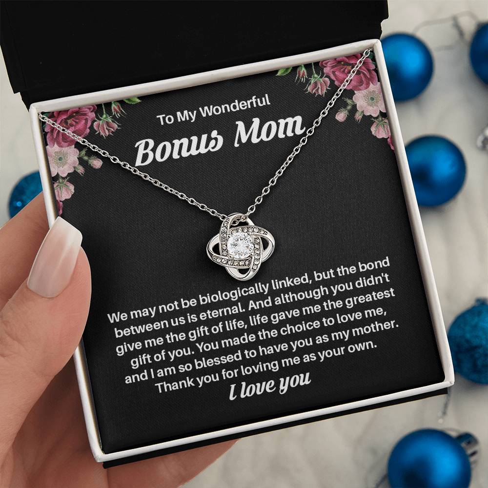 Bonus Mom Necklace Gift – Thank You for Loving Me