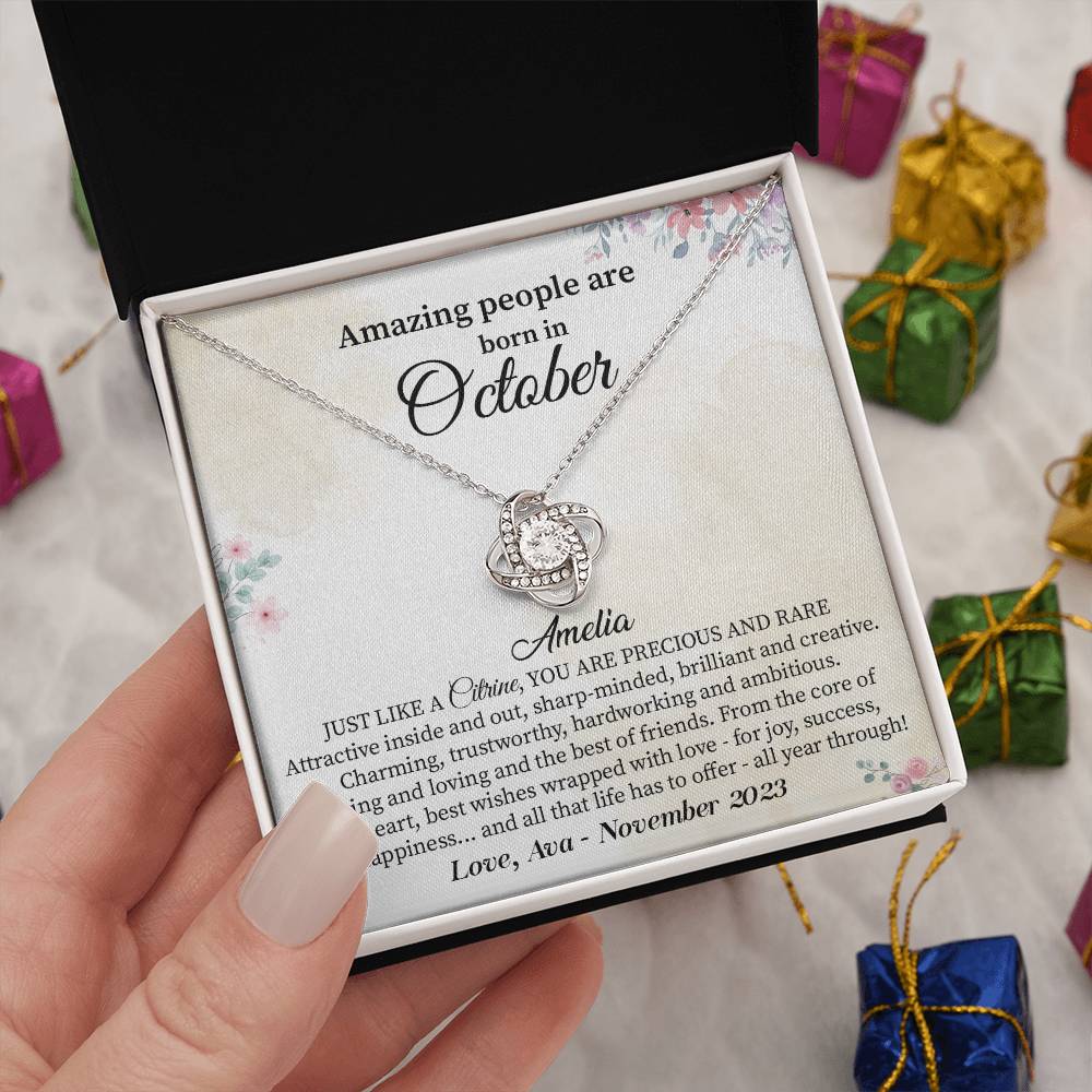 October Birthday Necklace Gift for Her – Elegant Jewelry Box