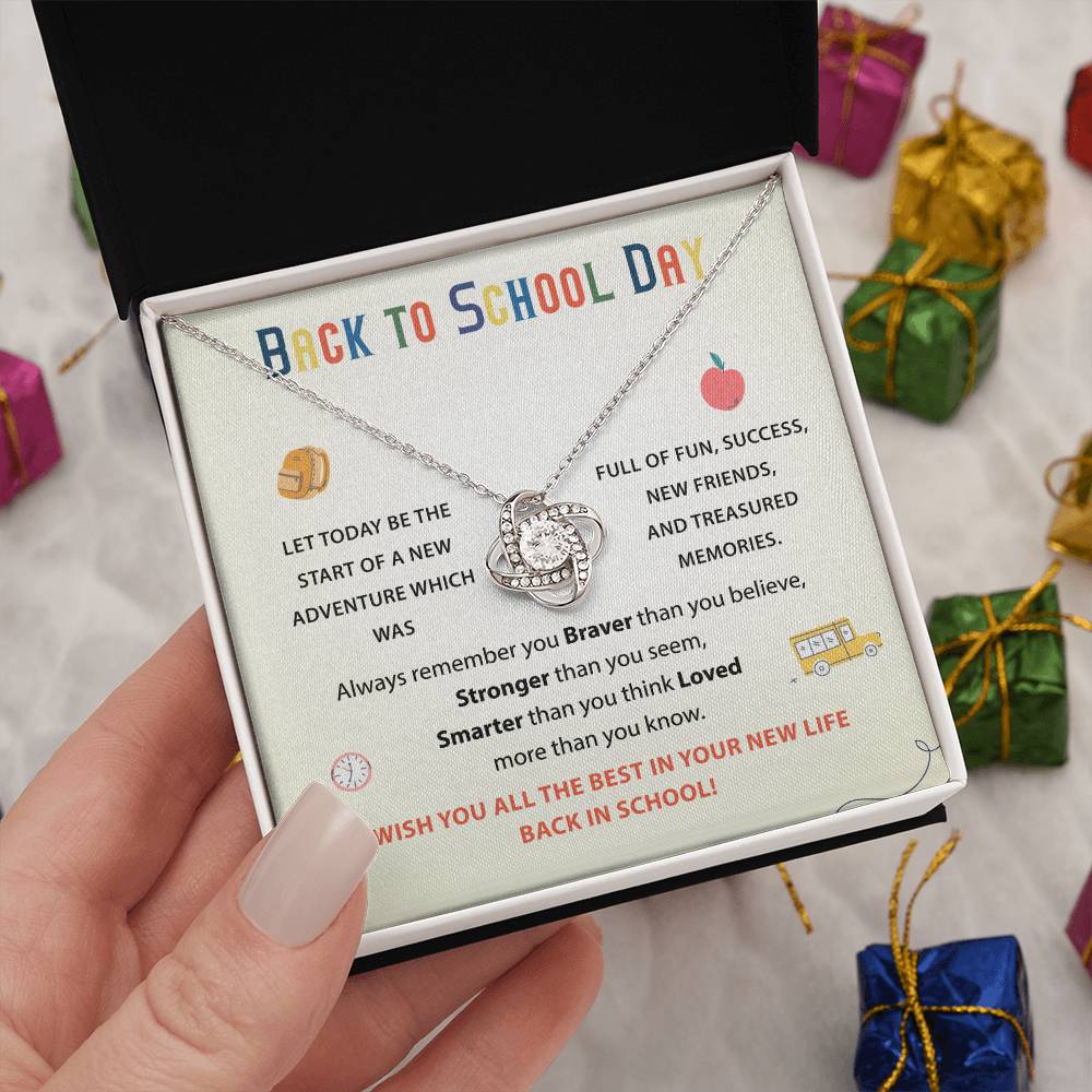 Back to School Necklace Gift for Daughter with Inspirational Card