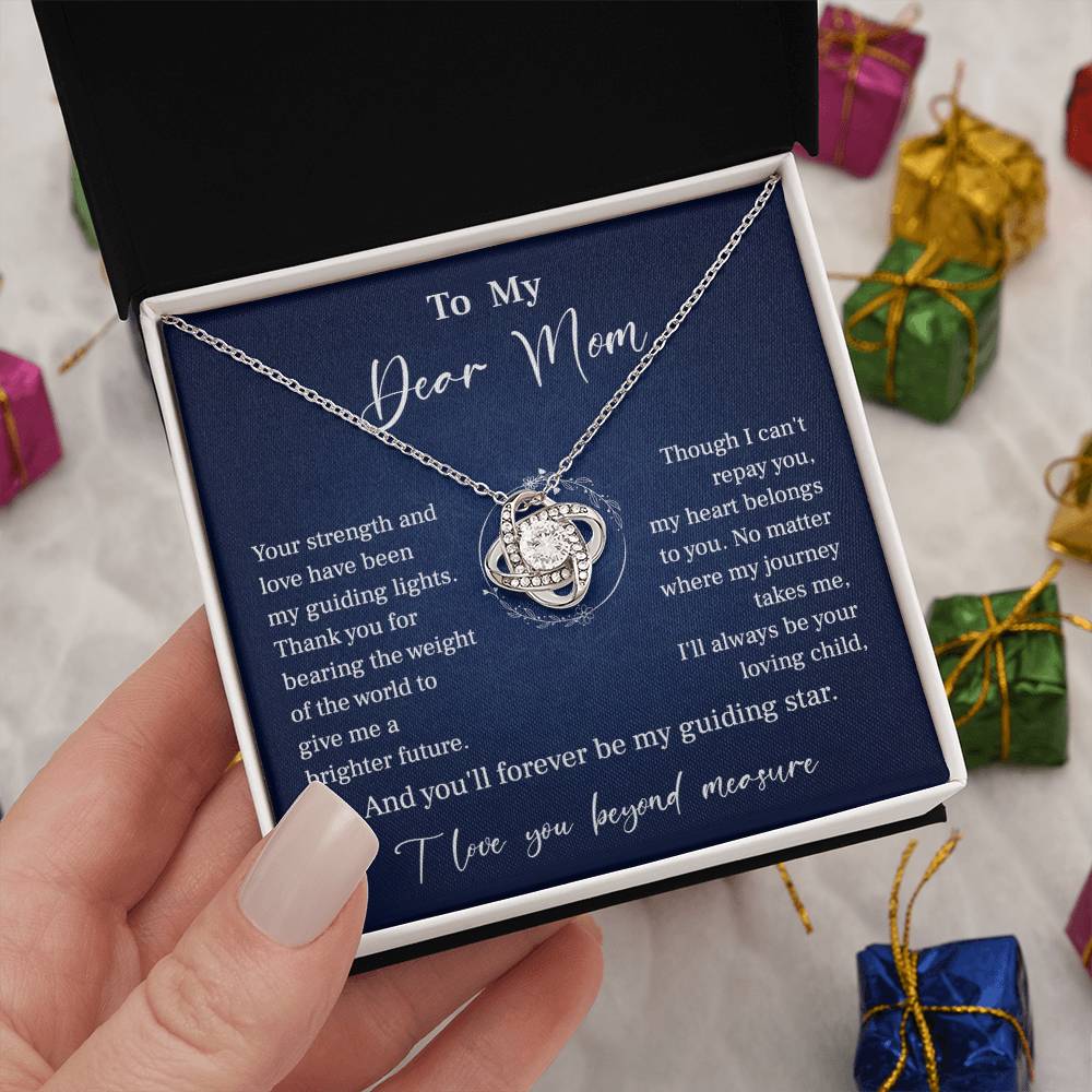 To My Mom Necklace Gift – Guiding Star Message Card from Daughter or Son