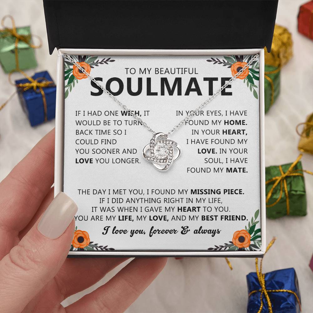 Soulmate Necklace Gift for Women, With Romantic Message Card