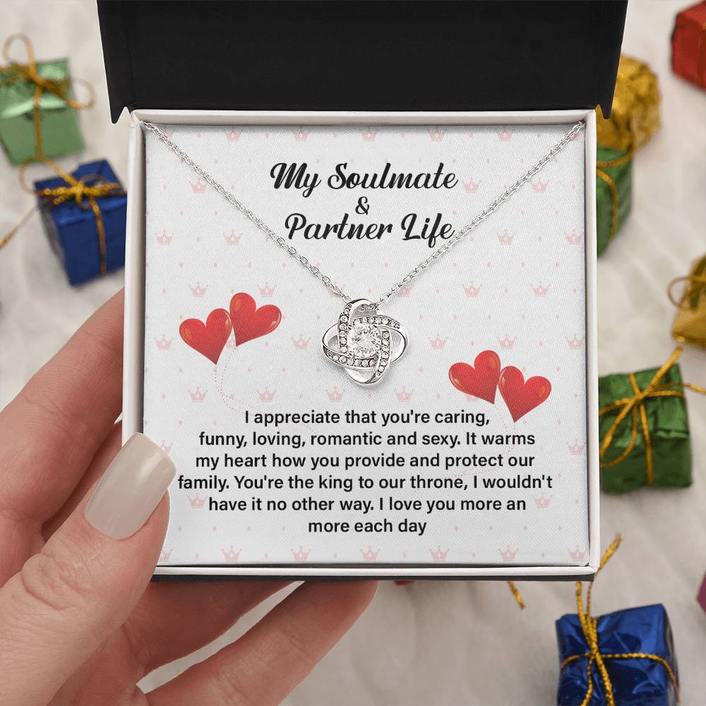 Soulmate Partner Necklace for Husband with Love Quote