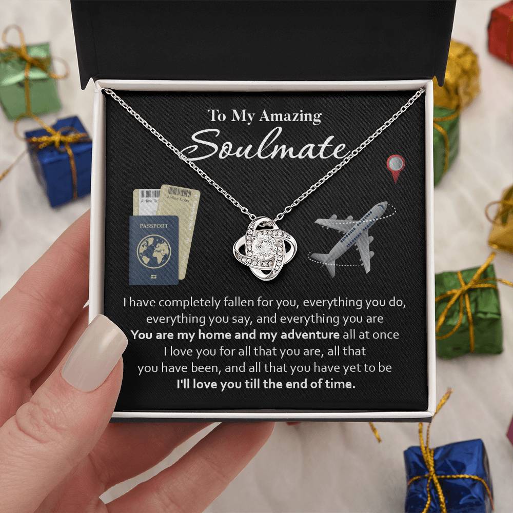 Soulmate Necklace Gift for Her – Message Card and Gift Box