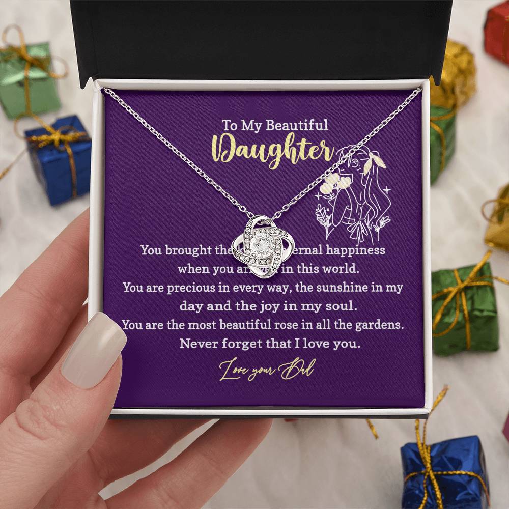 Daughter Necklace Gift from Dad with Message Card