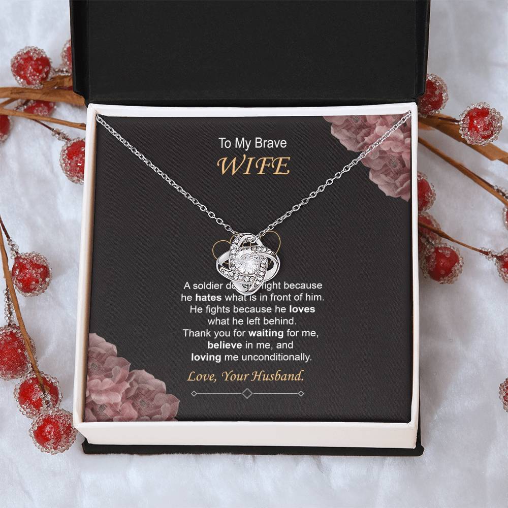 Military Husband to Wife Necklace Gift With Message Card