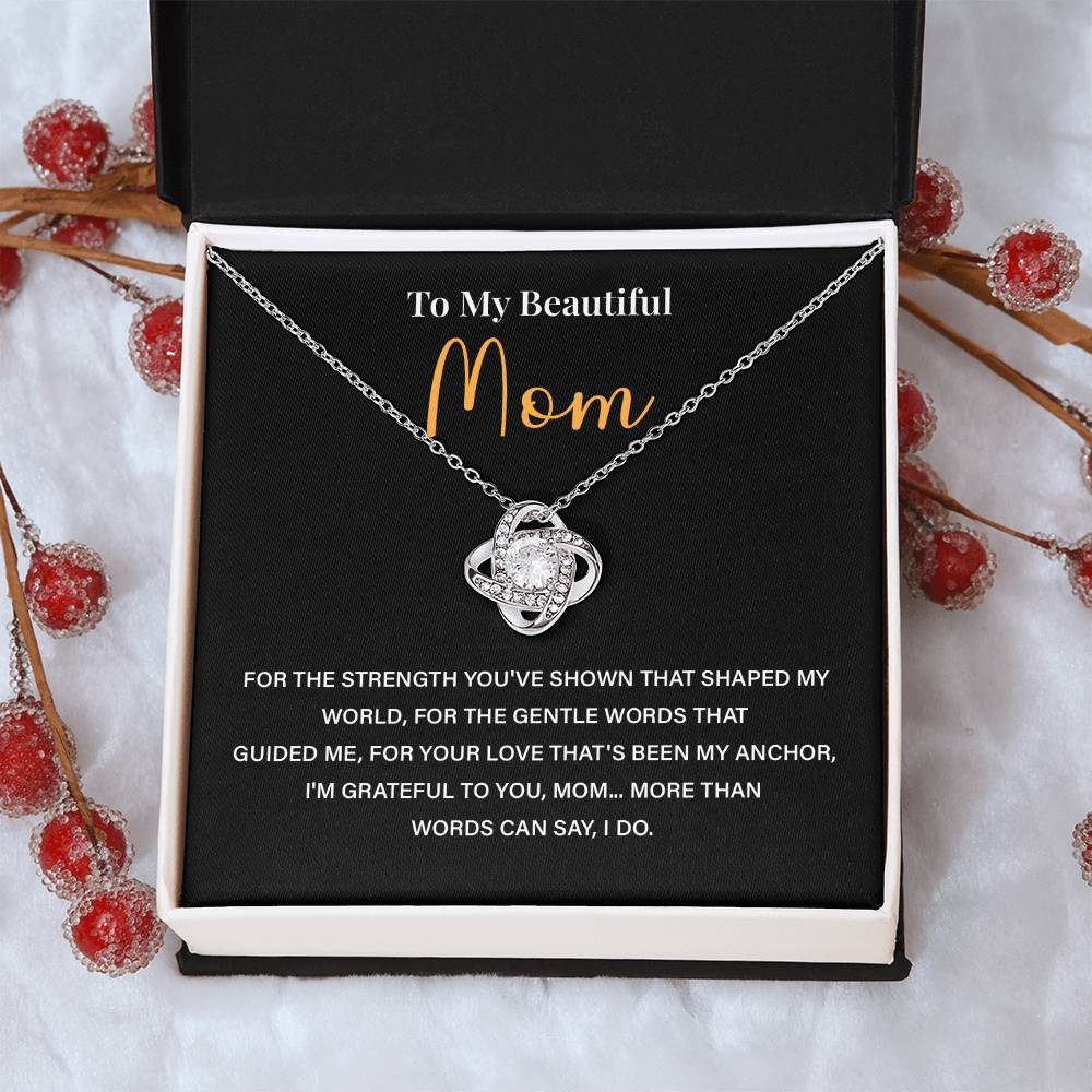 Mom Necklace Gift From Daughter Or Son With Message Card