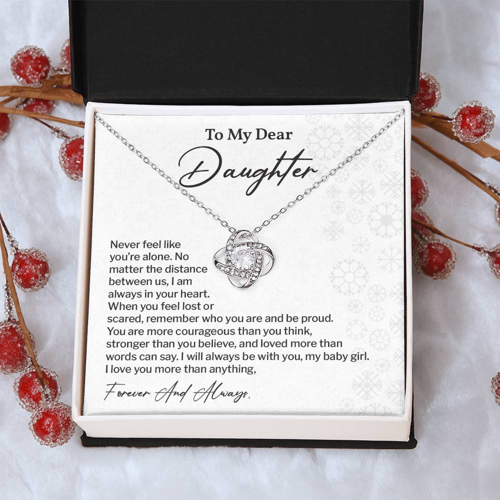 To My Dear Daughter Love Knot Necklace Emotional Love Knot Jewelry For Daughter Motivational Love Knot Necklace For Daughter Forever Love Daughter Necklace Emotional Keepsake Necklace For Daughter Motivational Gift For Daughter Emotional Jewelry Gift