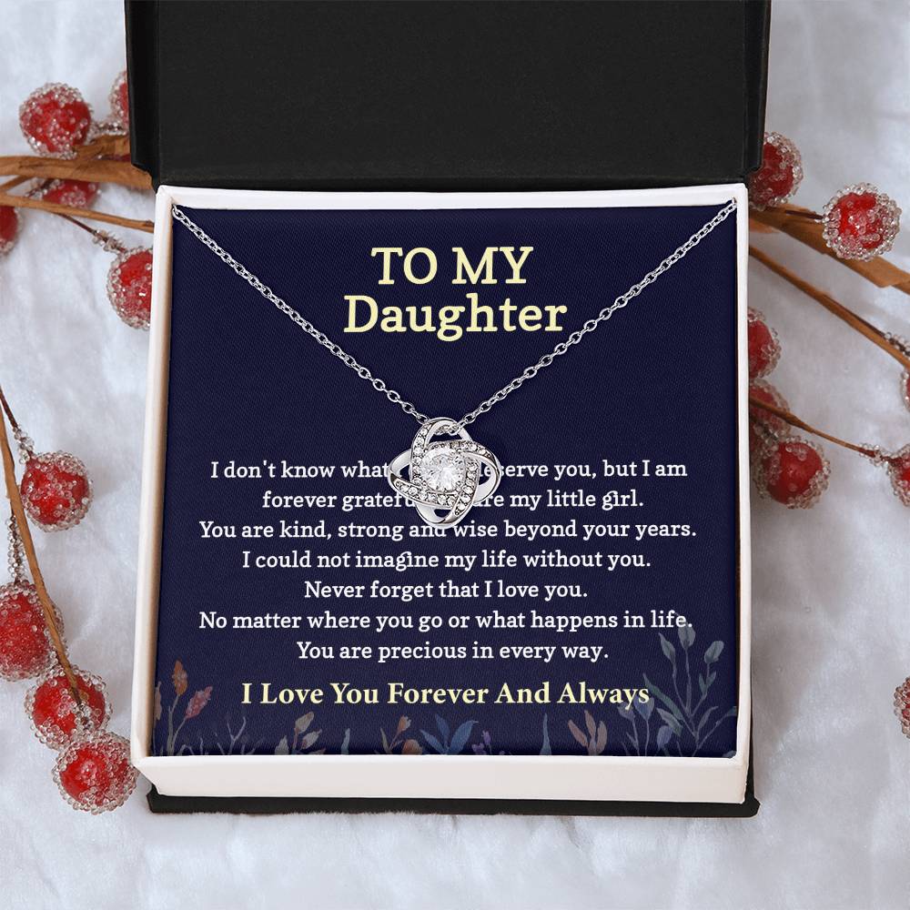 To My Daughter Love Knot Necklace from dad & mom