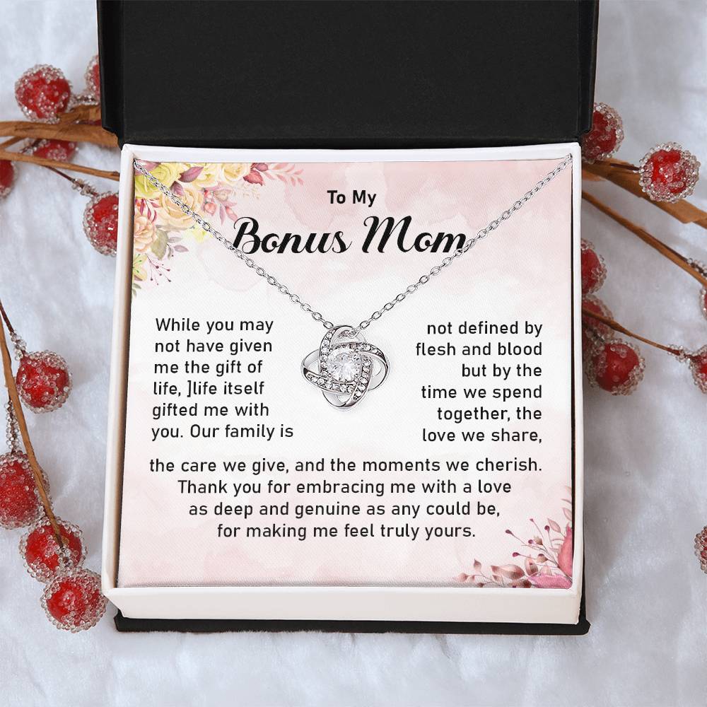 Bonus Mom Necklace Gift with Meaningful Message