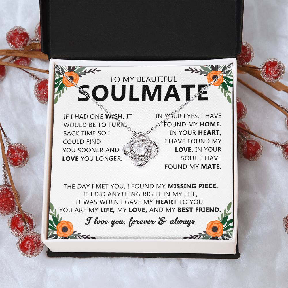 Soulmate Necklace Gift for Women, With Romantic Message Card