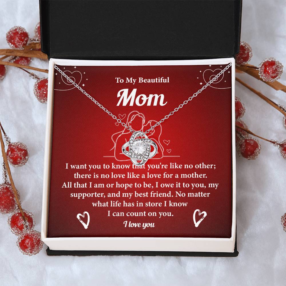 Mom Necklace Gift from Daughter with Gift Box