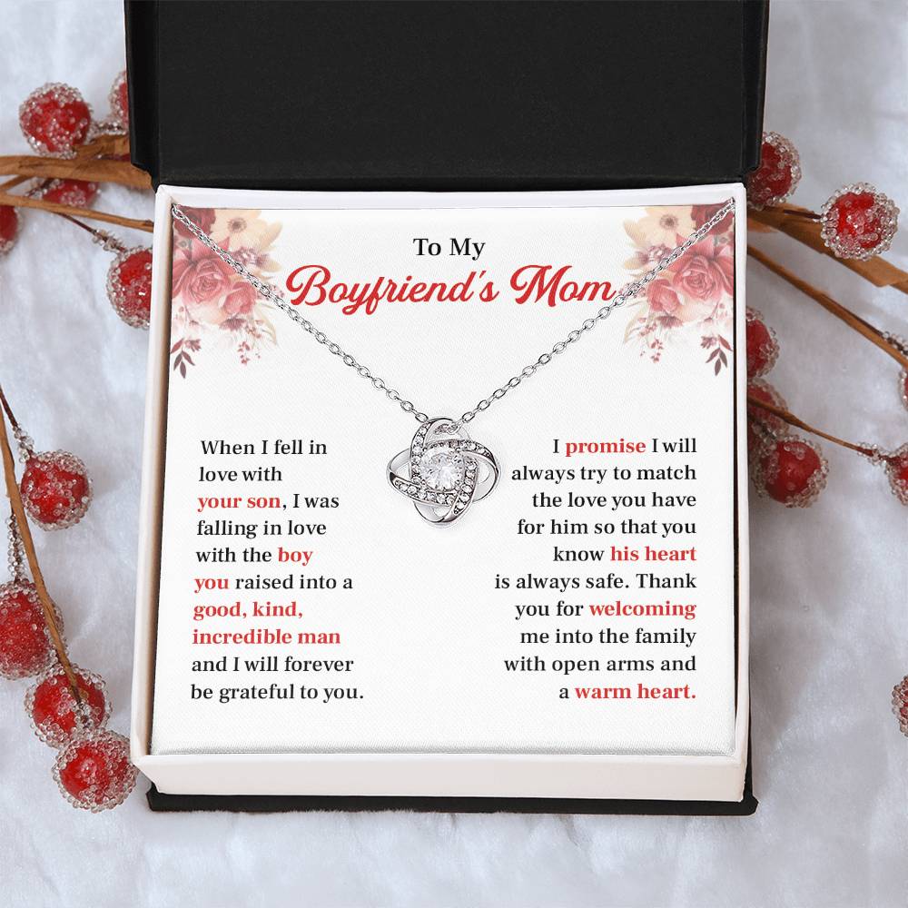 Boyfriend's Mom Necklace Gift with Message Card