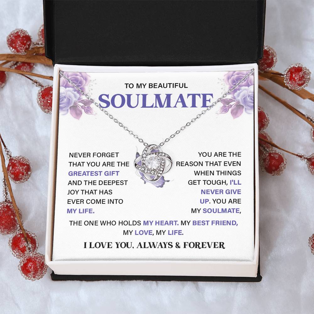 Soulmate Necklace Gift for Her – Card & Gift Box
