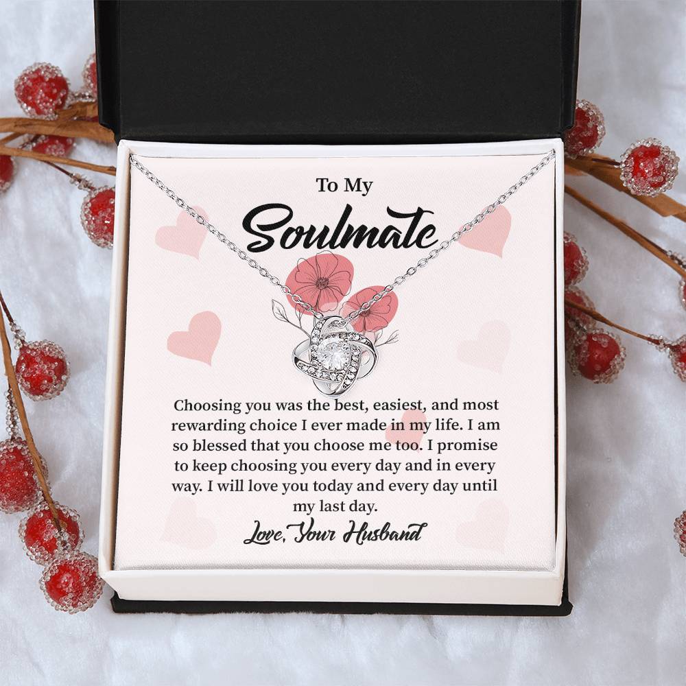 Soulmate Necklace from Husband with Message Card