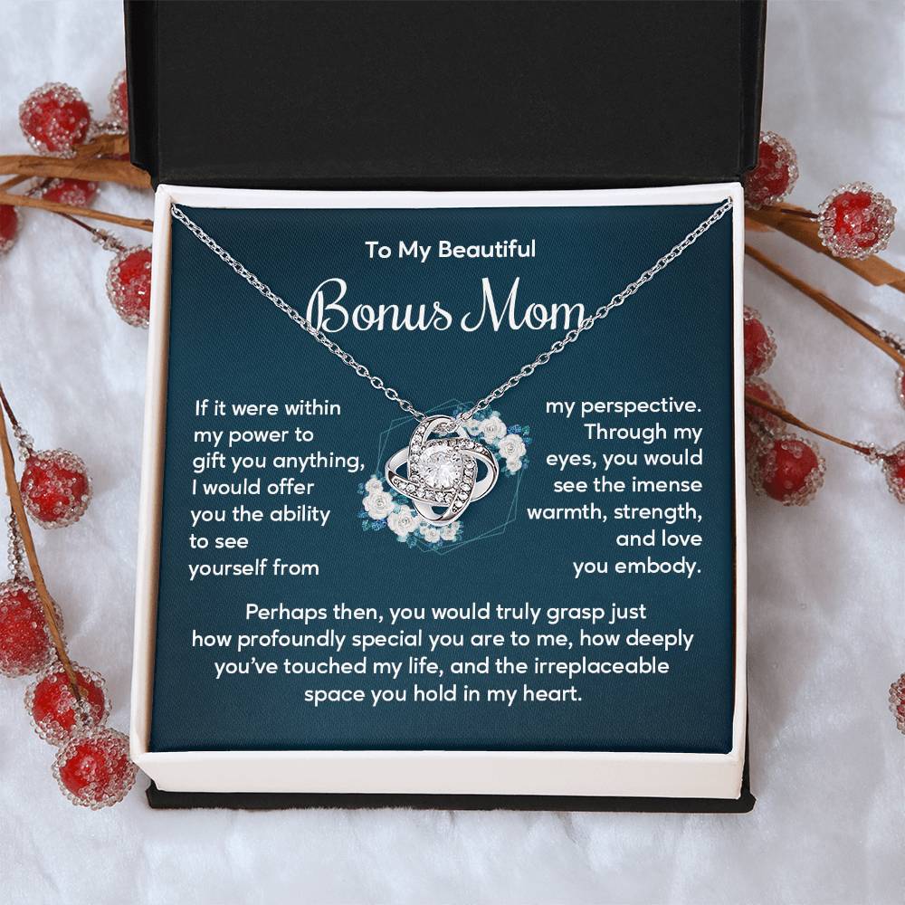 Bonus Mom Necklace Gift with Heartfelt Message Card