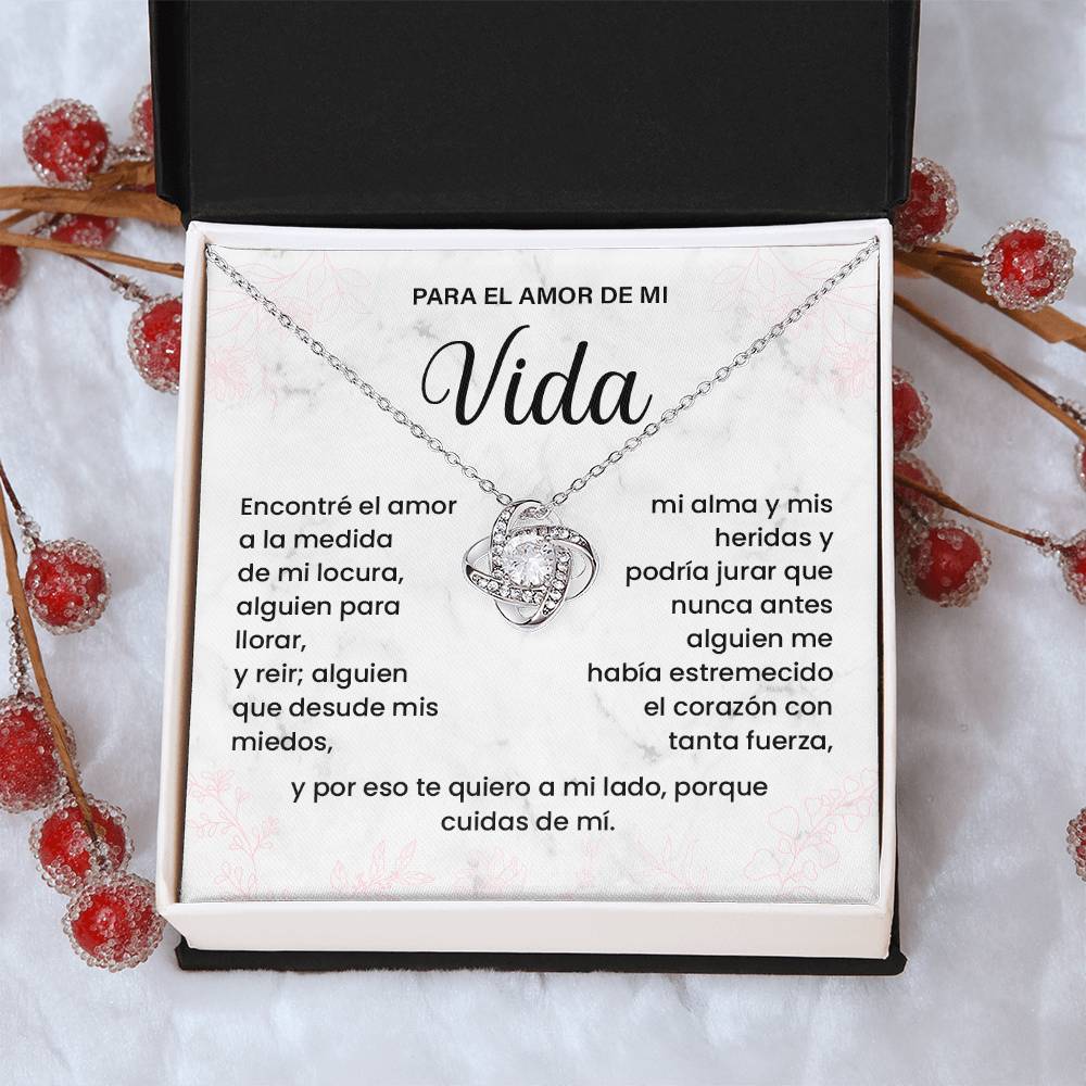 To the Love of My Life Necklace with Spanish Message Card