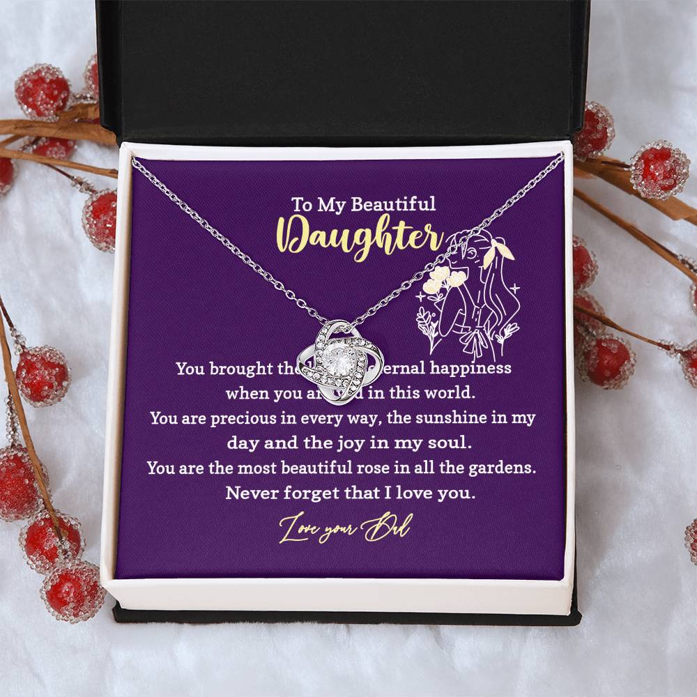 Daughter Necklace Gift from Dad with Message Card