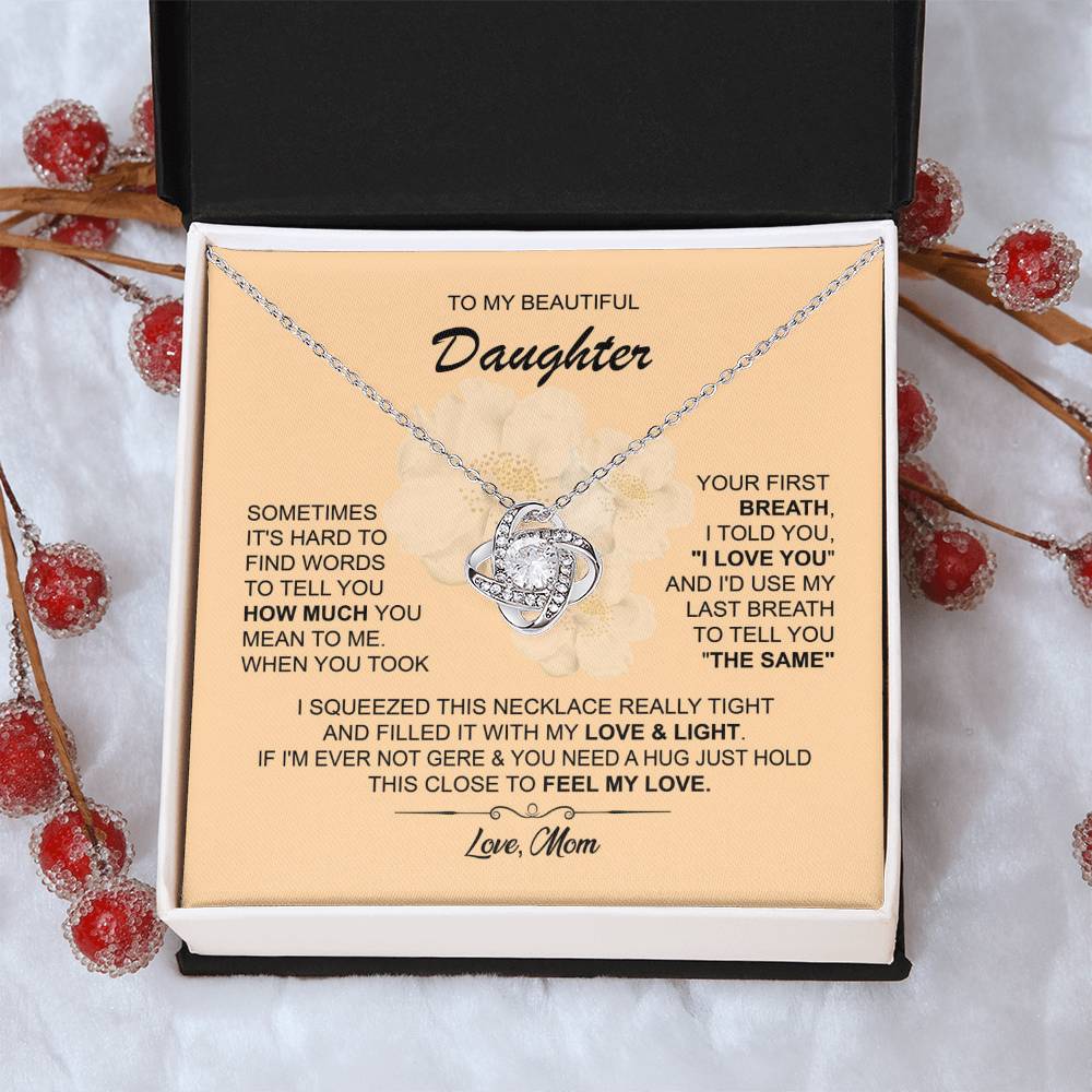 Necklace for Daughter from Mom with Hug Message
