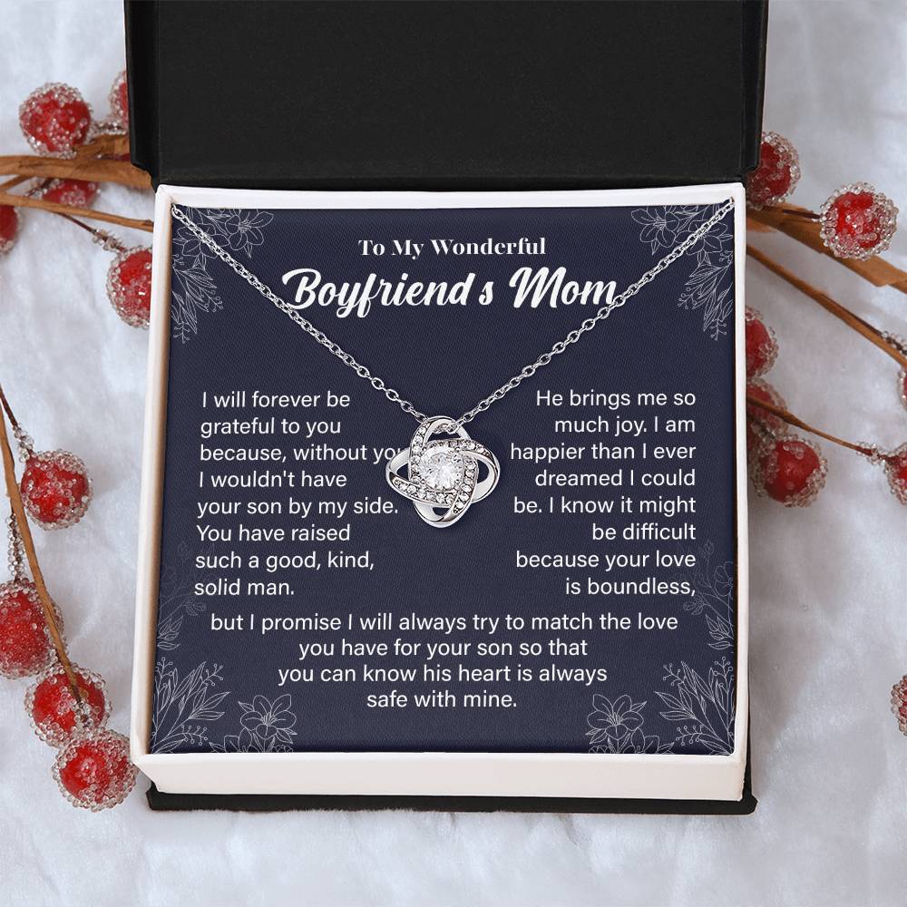 Boyfriend’s Mom Necklace Gift – With Message Card