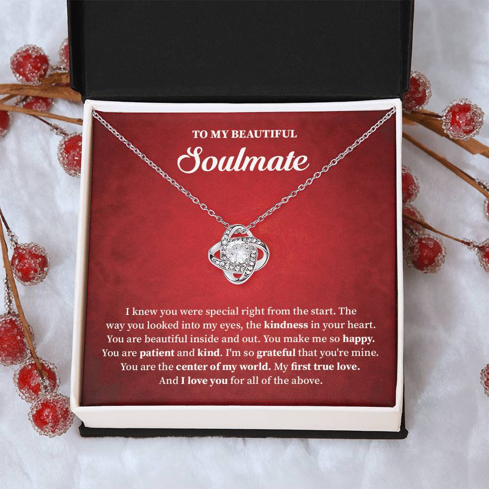 Soulmate Necklace Gift for Her with Message Card