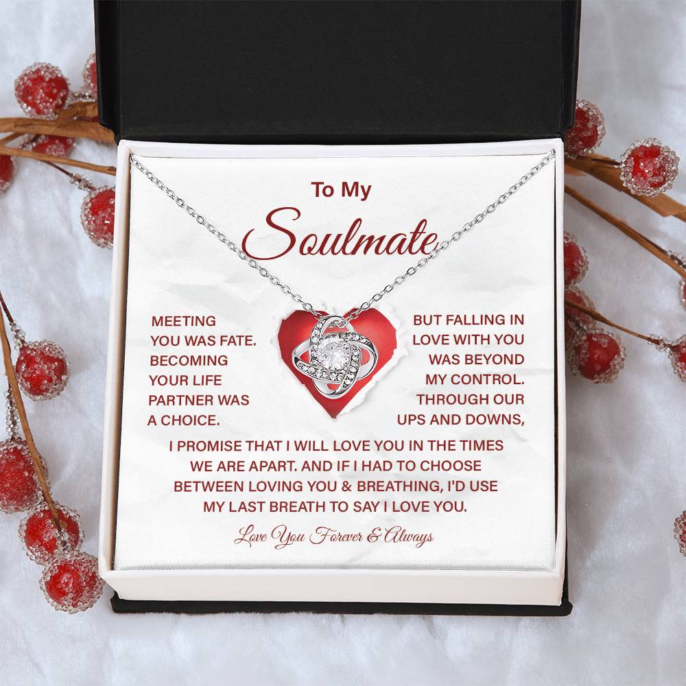 Soulmate Gift Necklace with Message Card & Box