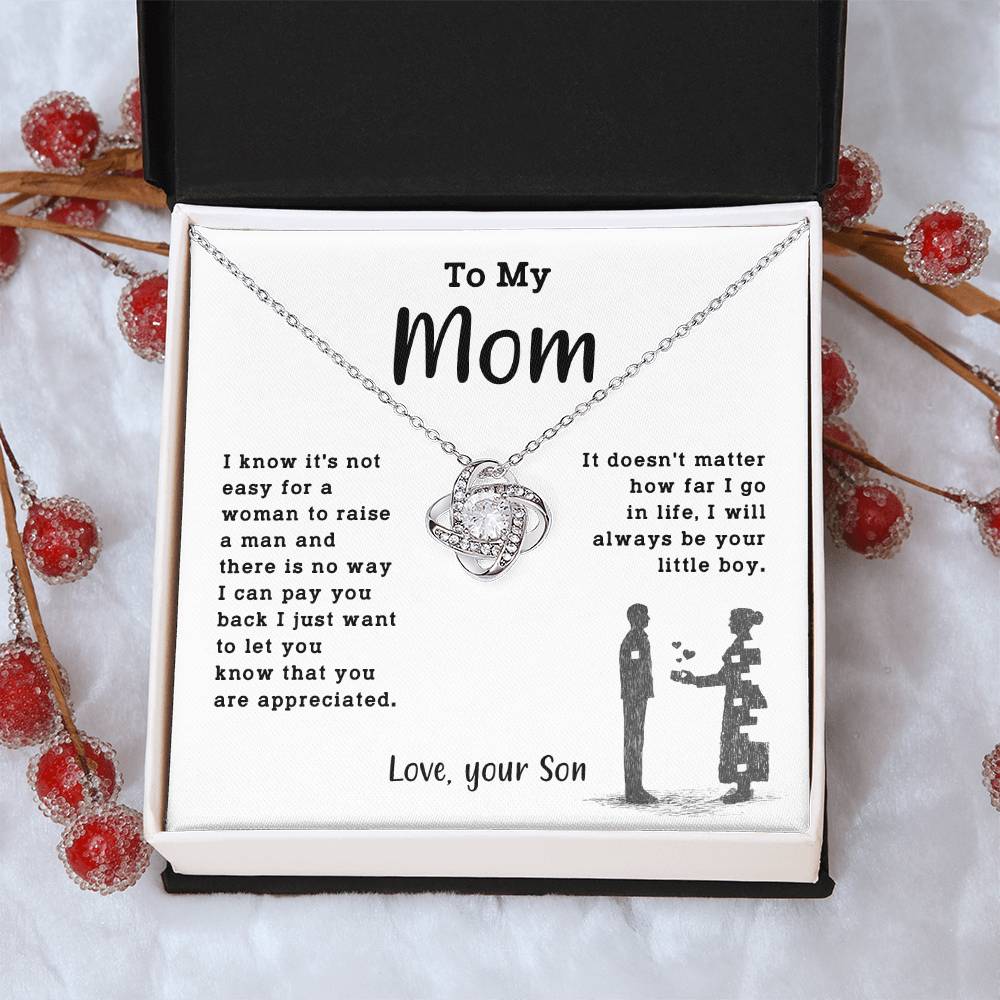 Necklace Gift for Mom From Son With Message & Jewelry Box
