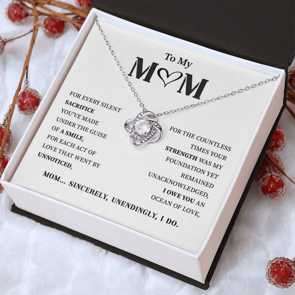 Necklace Gift for Mom with Heartfelt Appreciation Note