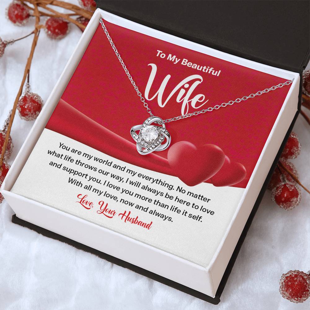 Wife Necklace Gift from Husband – Message Card Box