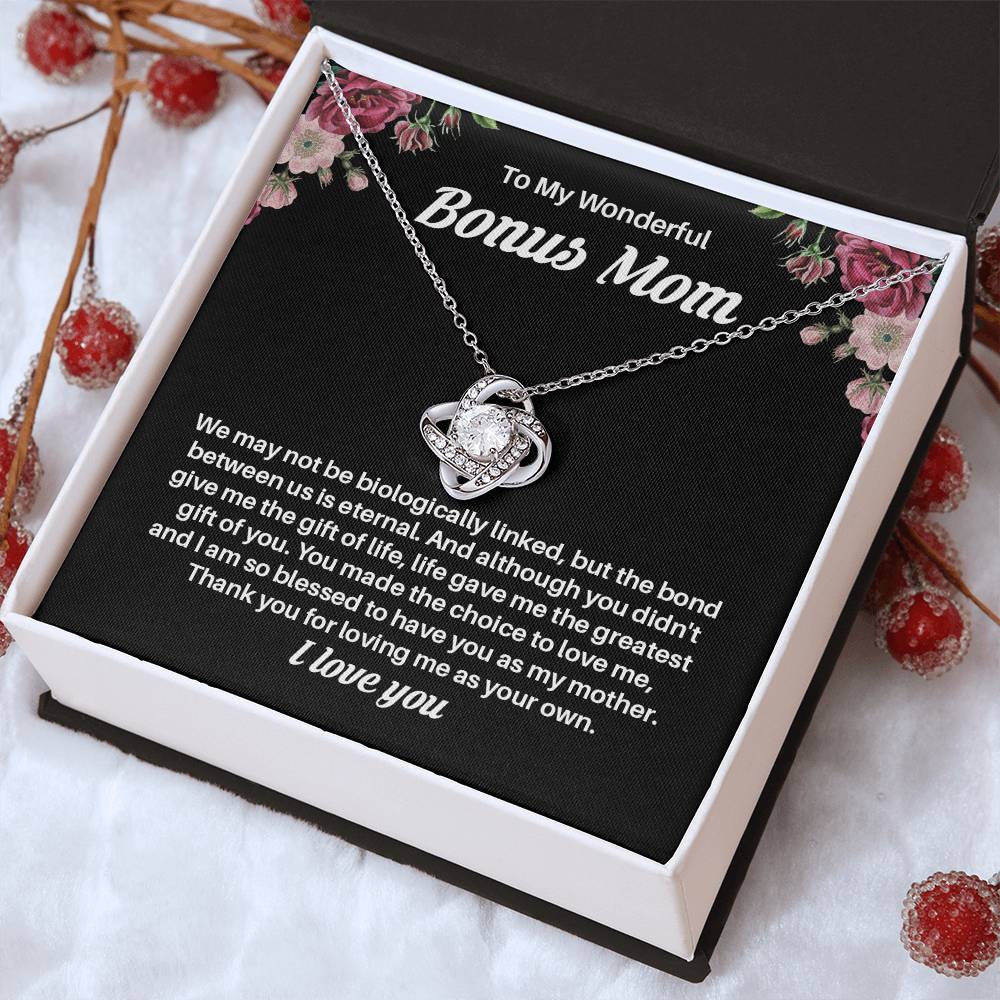 Bonus Mom Necklace Gift – Thank You for Loving Me