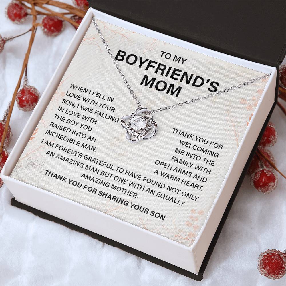 Boyfriend’s Mom Gift Necklace with Message Card Box