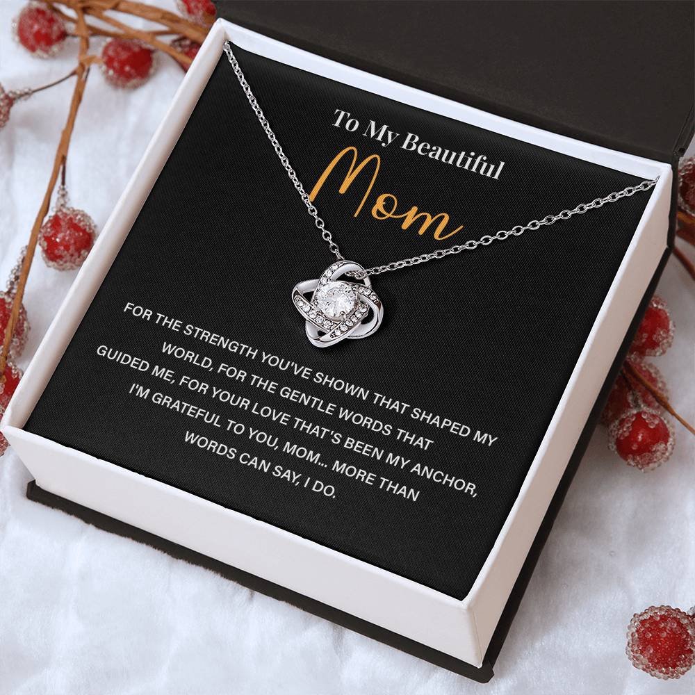 Mom Necklace Gift From Child With Thank You Message