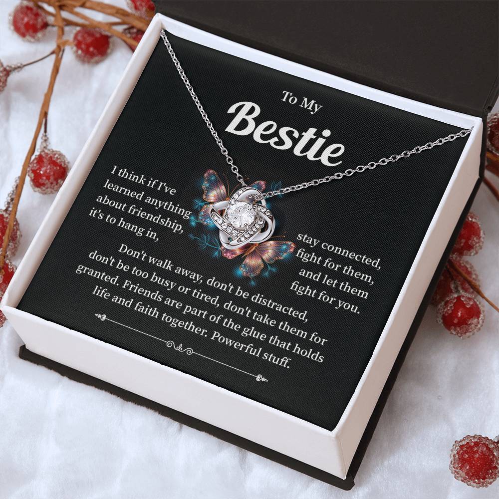 Bestie Necklace Gift with Heartfelt Message Card for Friends