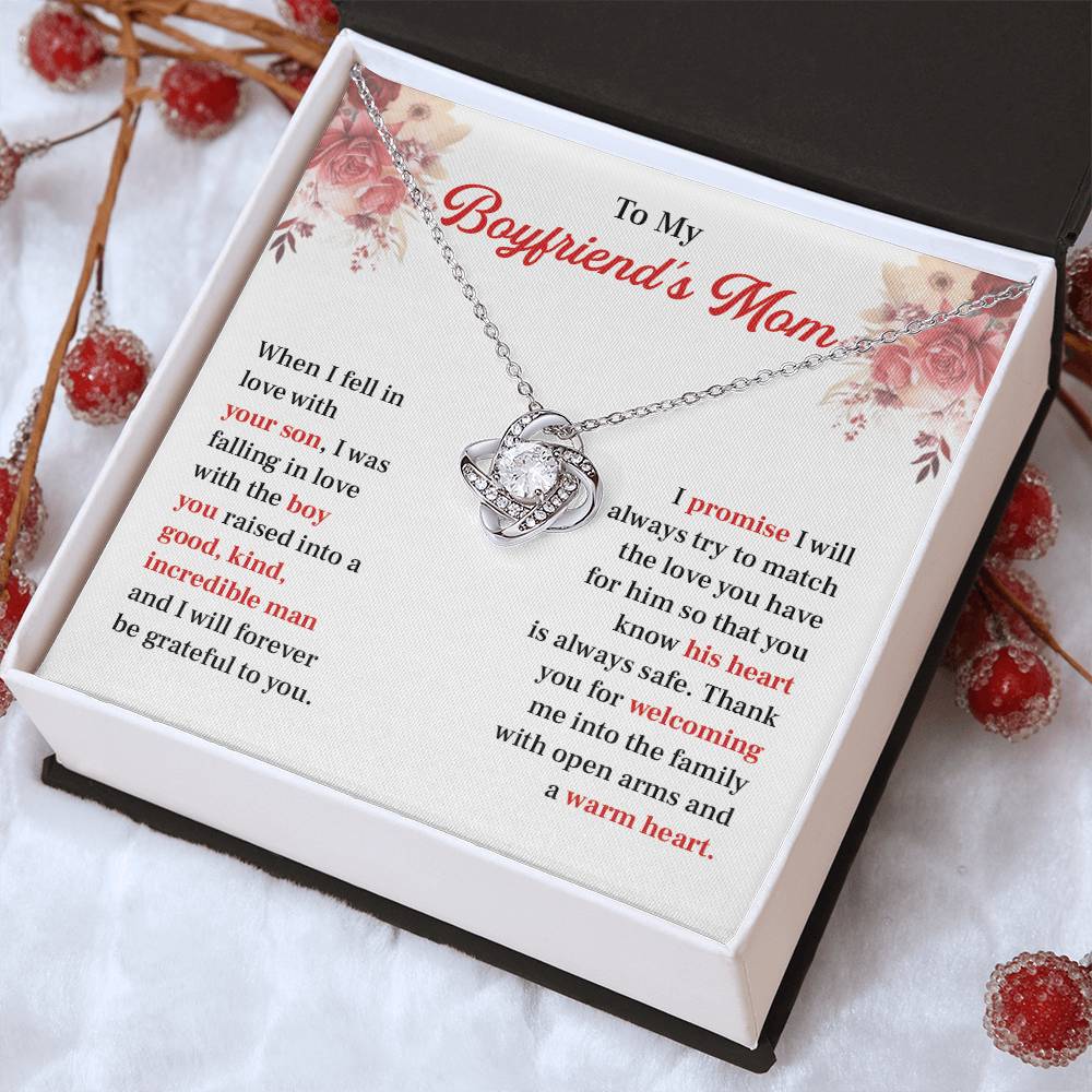Boyfriend's Mom Necklace Gift with Message Card