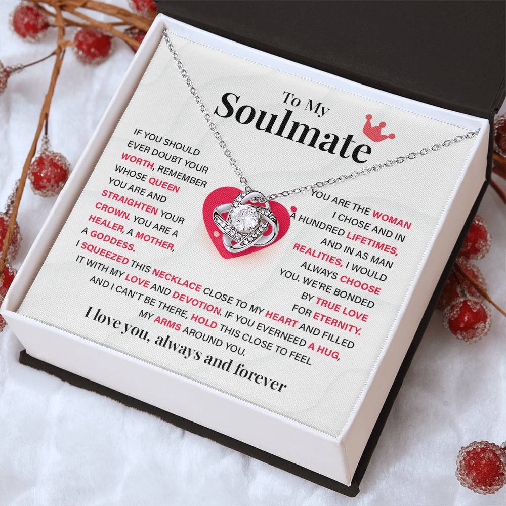 Soulmate Gift Necklace for Her – Message Card Included